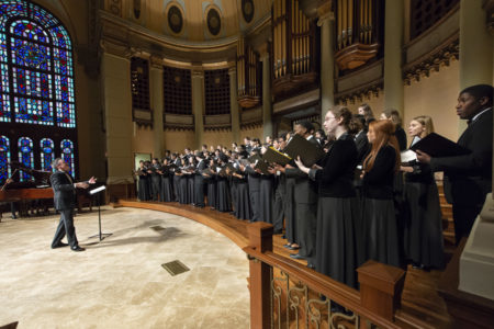 Choir singing in church