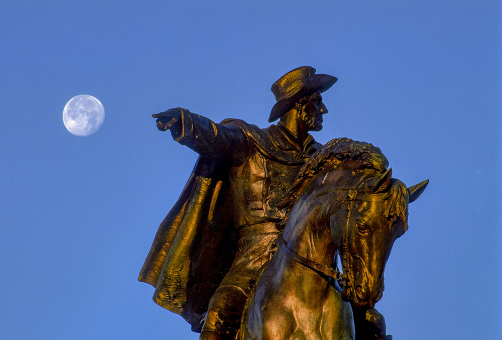 Sam Houston Statue and the Moon