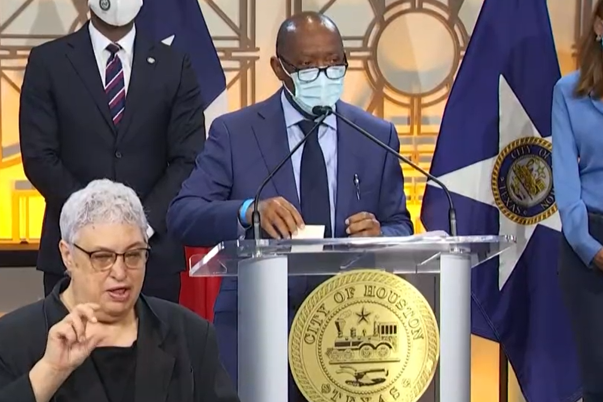 Mayor Sylvester Turner updates the public during the COVID-19 pandemic at a July 6, 2020 press conference.
