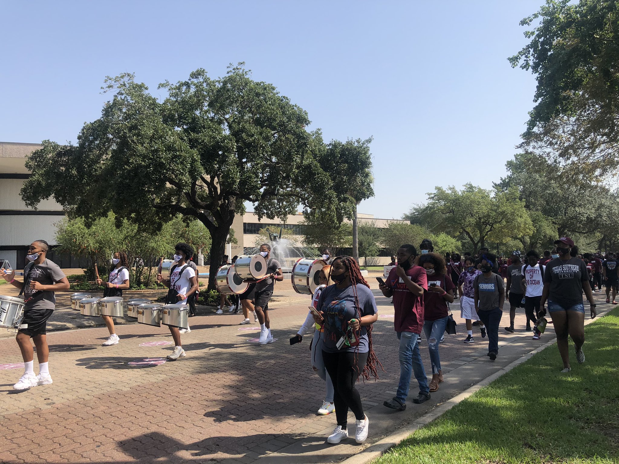 Texas Southern University celebrates the first day of early voting. 